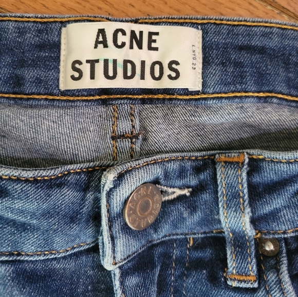 Acne Studio Skin 5 in Used Blue Denim luxury designer jeans Stockholm 25/32 - Picture 4 of 16